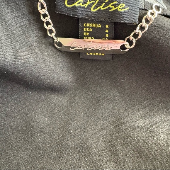 Cartise Black Geometric Print Open Front Jacket Women’s 6 Stretch 3/4 Sleeve - Picture 7 of 7